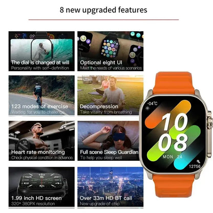 2024 T900 Ultra 2 Smart Watch Men 49mm Series 8 2.3 "AMOLED Screen NFC Compass Waterproof For Apple Watch IWO Ultra 8 Smartwatch Zarorat