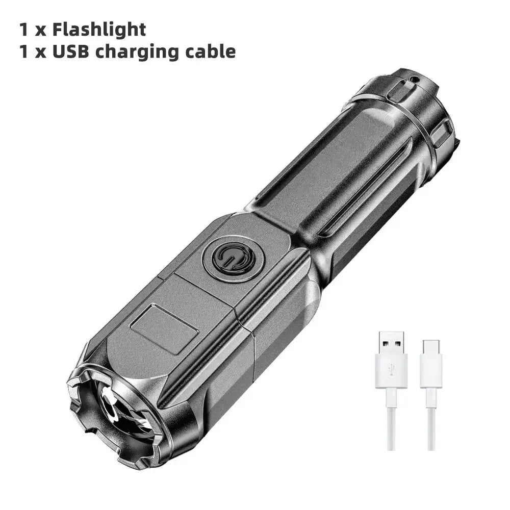 High Power LED Flashlight USB-C Rechargeable