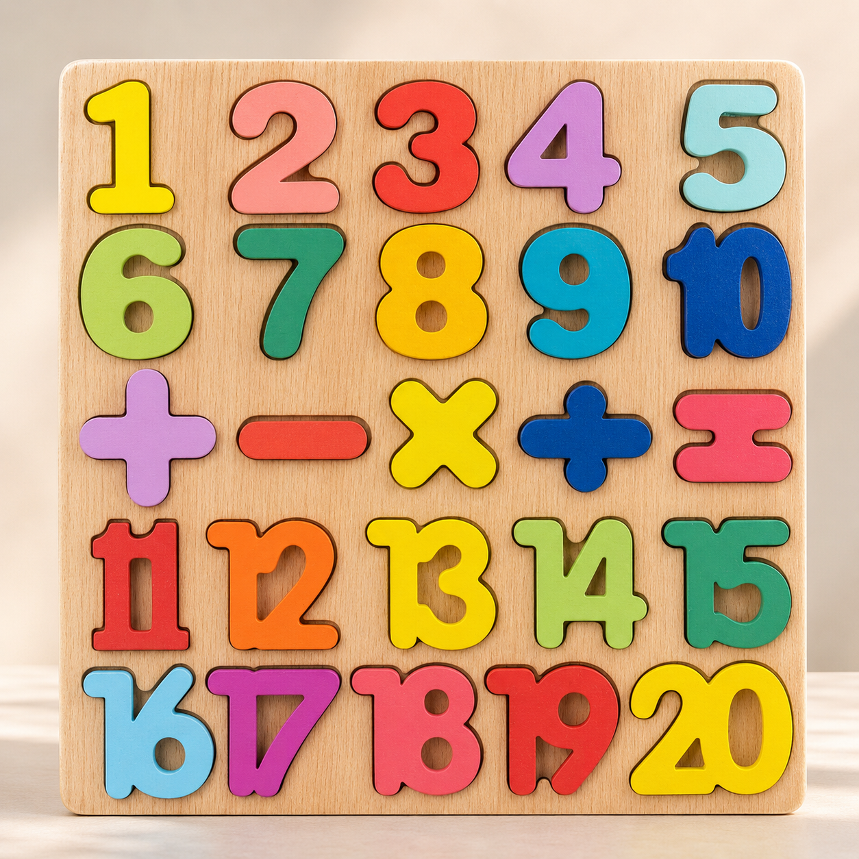 Wooden Numbers Puzzle Board for Kids