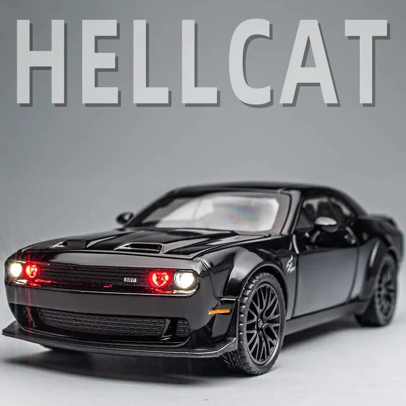 Dodge Challenger Hellcat | 1: 32 Scale Die Cast Metal | Cars Toy Pull Bac Zarorat