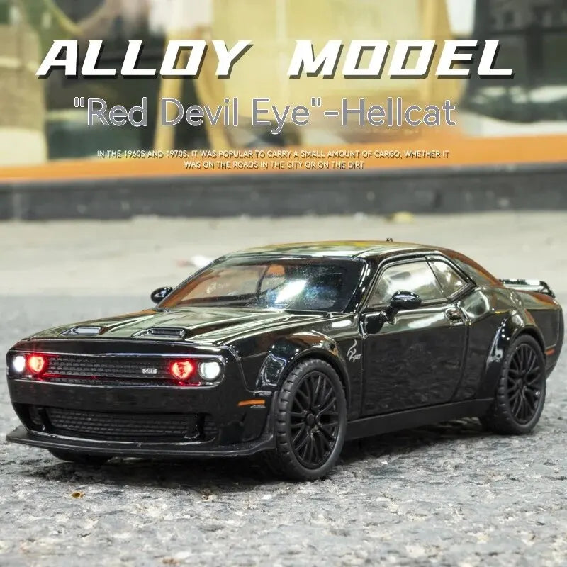 Dodge Challenger Hellcat | 1: 32 Scale Die Cast Metal | Cars Toy Pull Bac Zarorat