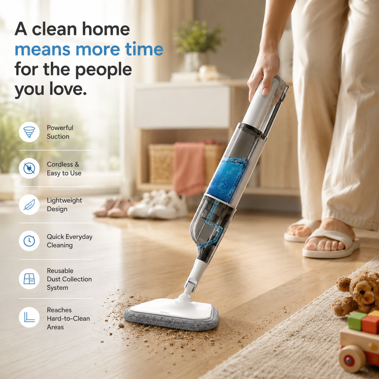 Spray Cleaner Mop - Built-In Spray Floor Cleaning Mop
