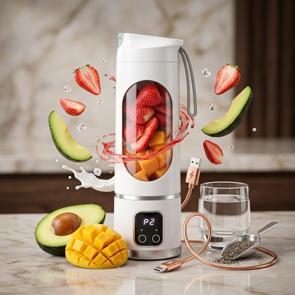 Chargeable Portable Juicer - Cordless Rechargeable Fruit Blender