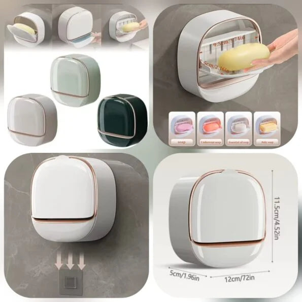 Luxury Soap Holder with Drain Tray - Bathroom Soap Dish