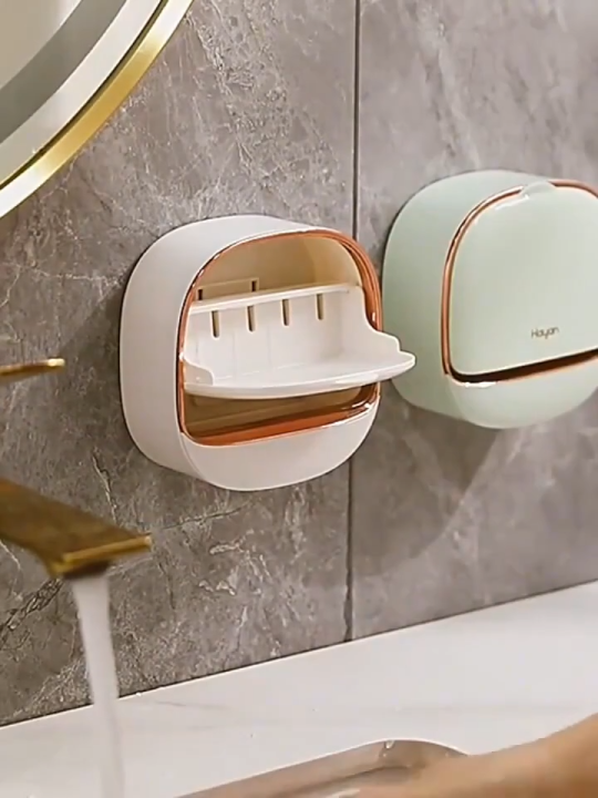 Luxury Soap Holder with Drain Tray - Bathroom Soap Dish