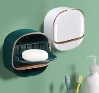 Luxury Soap Holder with Drain Tray - Bathroom Soap Dish